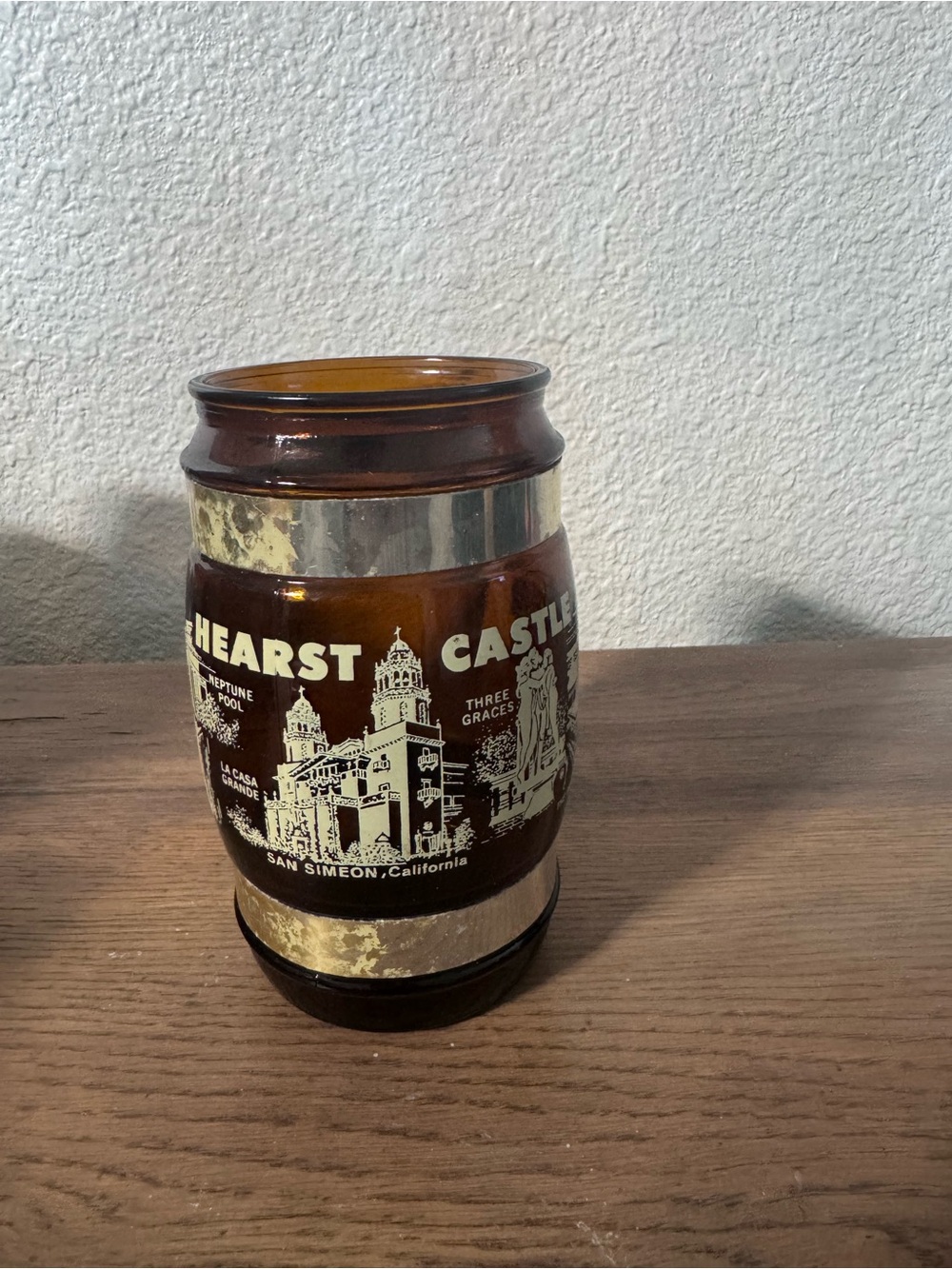 Hearst Castle Amber Glass Souvenir Mug